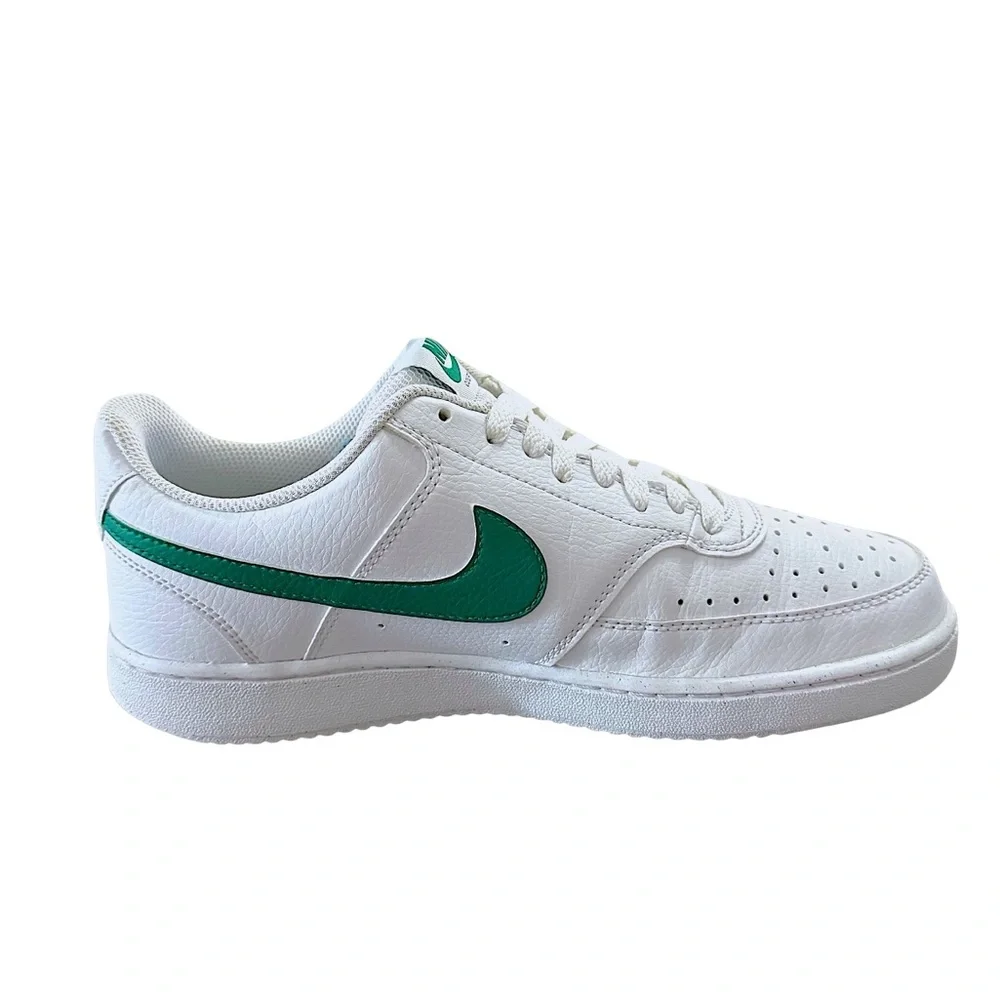 NIKE Court Vision Low Next Nature White Green Lace Up Men’s Athletic Shoe 8.5